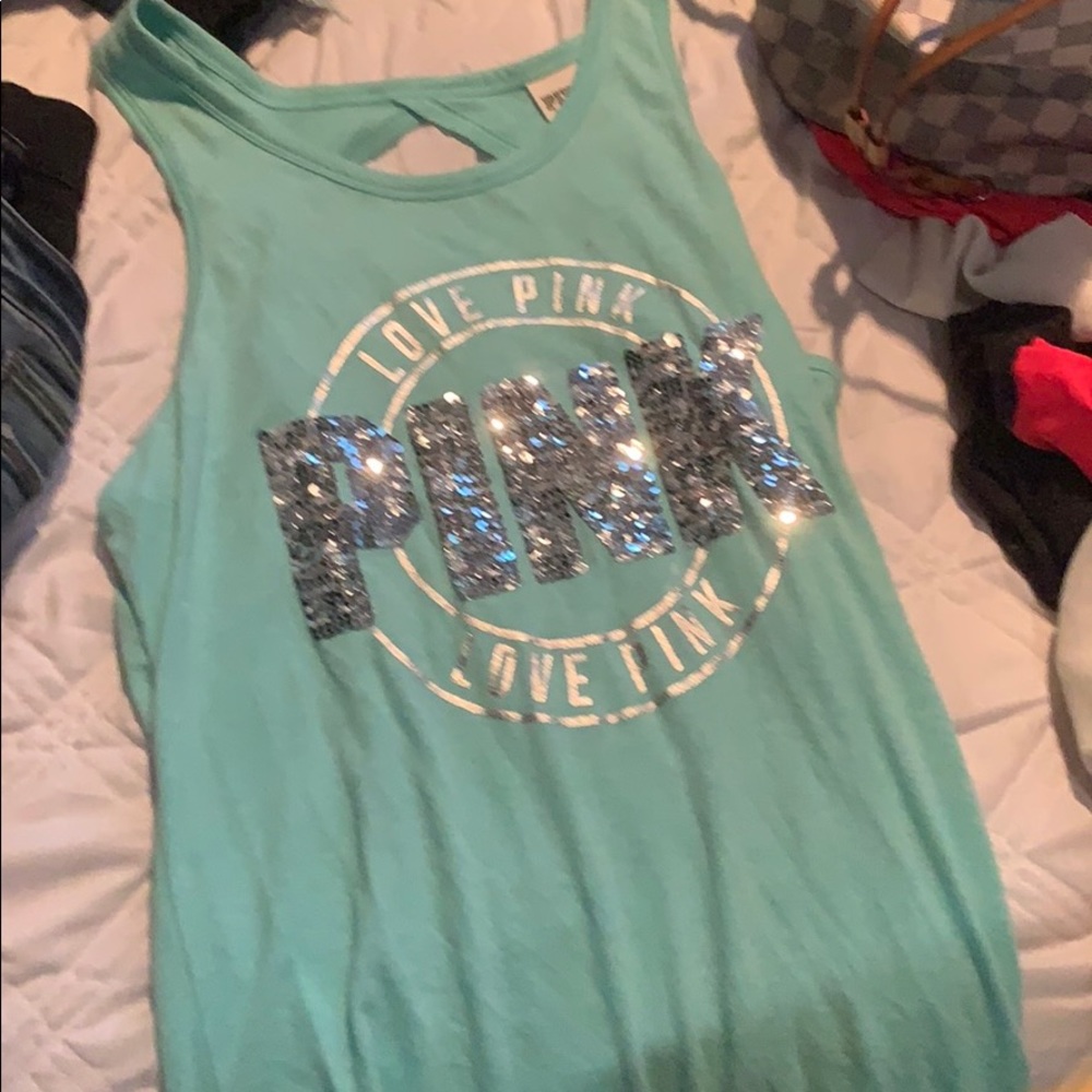 Light green Pink Tank